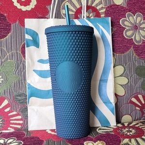 Dark green studded starbucks tumbler